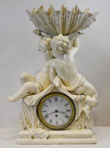 Grande Orologio da tavolo in Maiolica (Manifattura Italiana 1880)